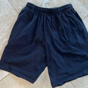 Black men’s Soffe 100% cotton shorts